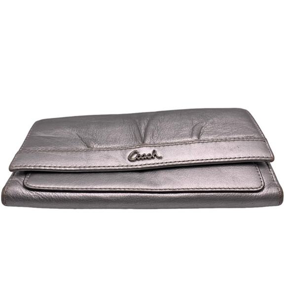 COACH Metallic Silver Wallet - Picture 3 of 10